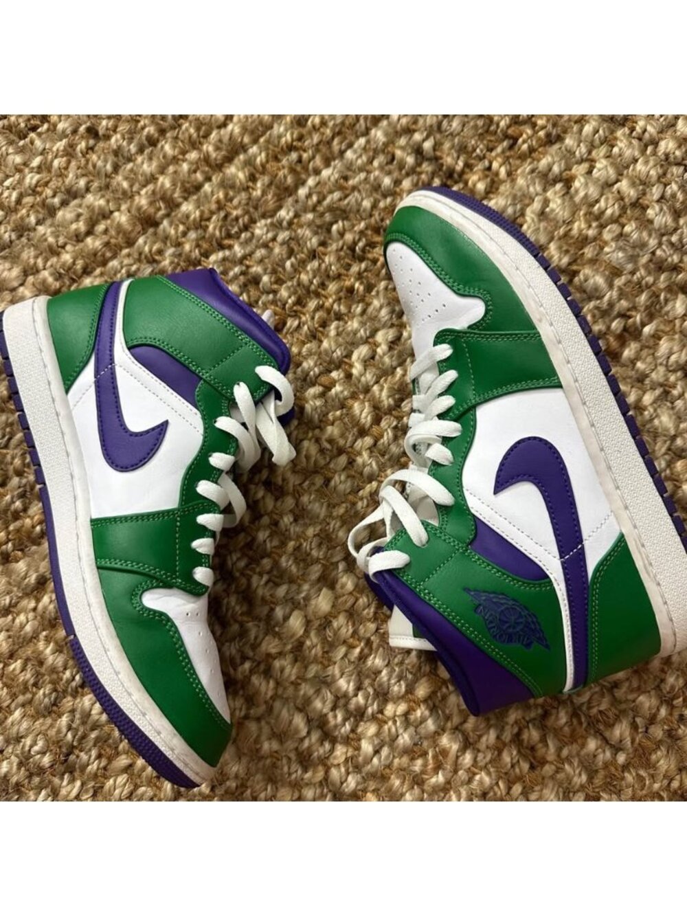 Nike Air Jordan 1 Retro Incredible Hulk Men’s 8 White Green Purple